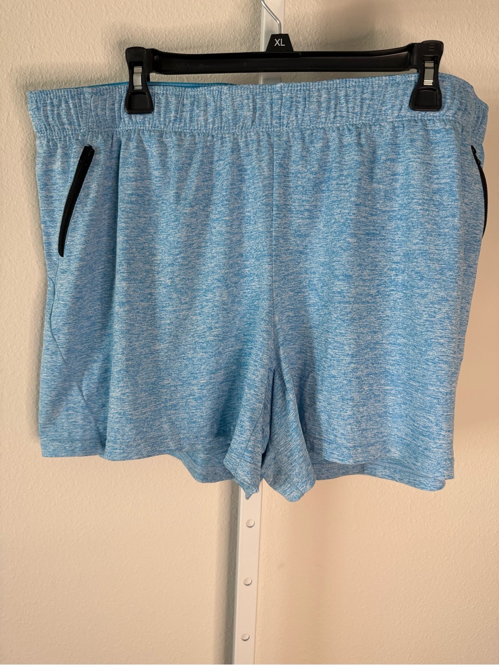 NWOT Liberty Pro Light Blue Athletic Shorts with Black Zip Pockets